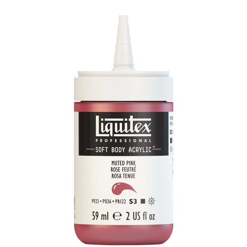Liquitex Professional Soft Body Acrylic Paint, 59ml (2-oz) Bottle, Muted Pink - Image 2